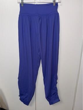 Halara women’s active jogger pants soft! Side tie adjust length Sz L purple new